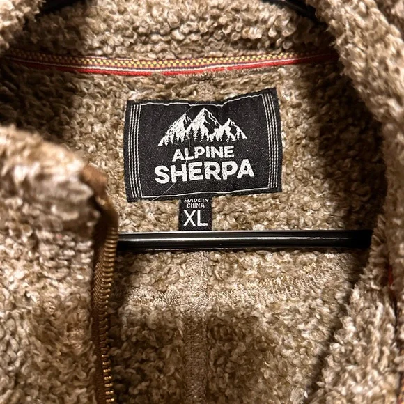 Alpine Sherpa Brown Quarter Zip Pullover XL Men’s - Picture 3 of 4